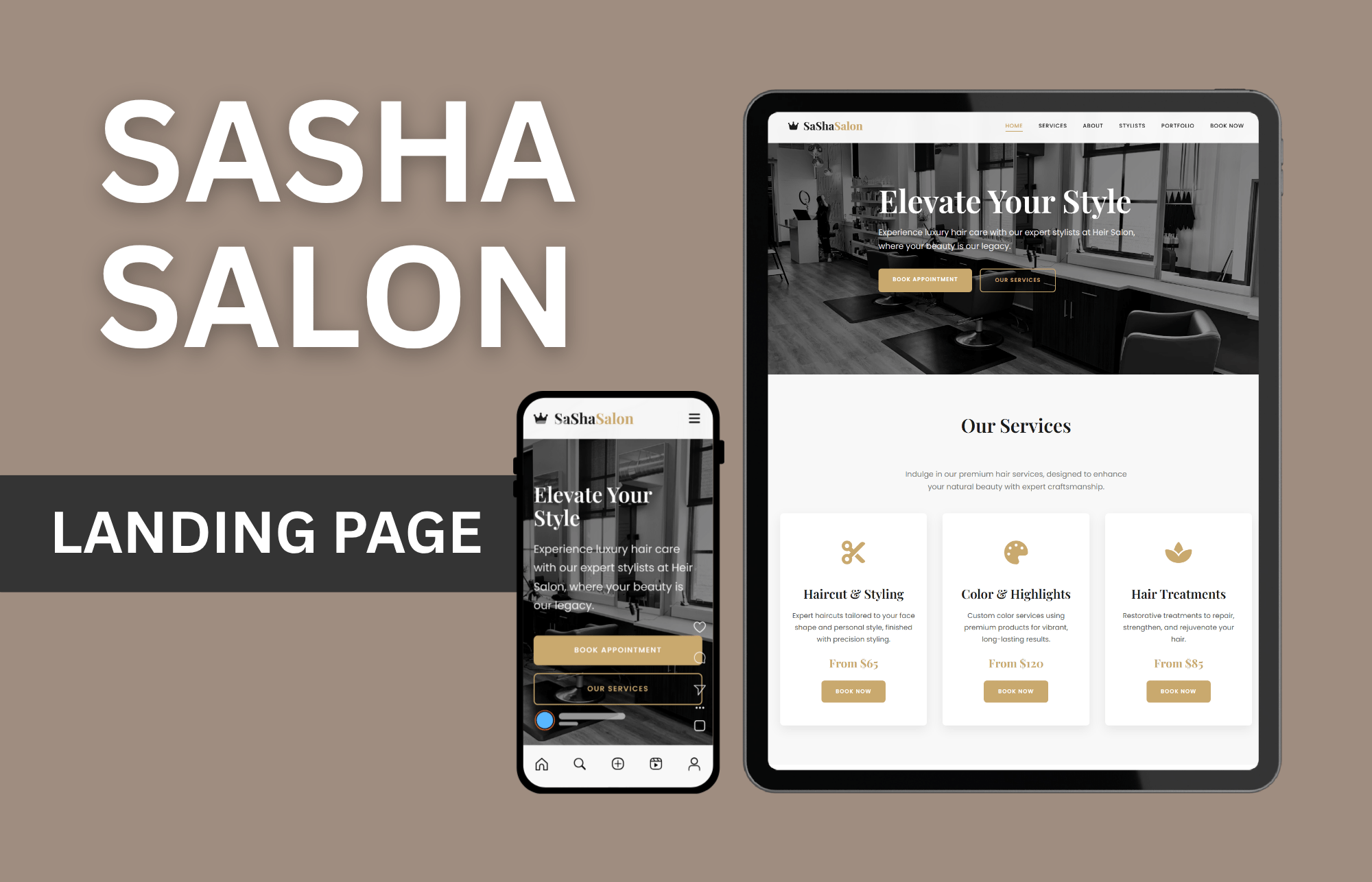 SaSha Salon - Luxury Hair Care Website