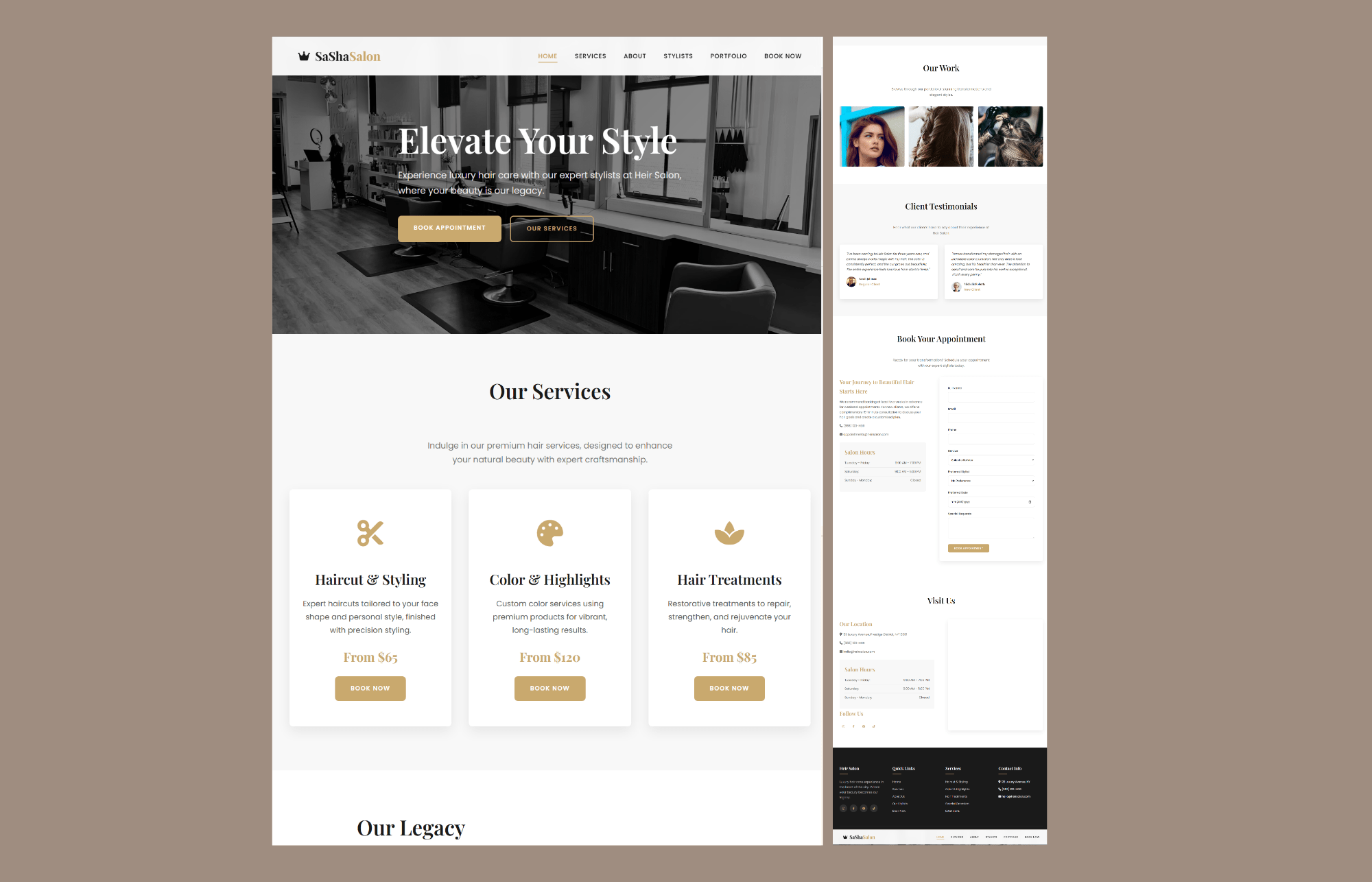 SaSha Salon - Luxury Hair Care Website - Image 3